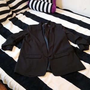 Black blazer with shoulder pads